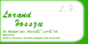lorand hosszu business card